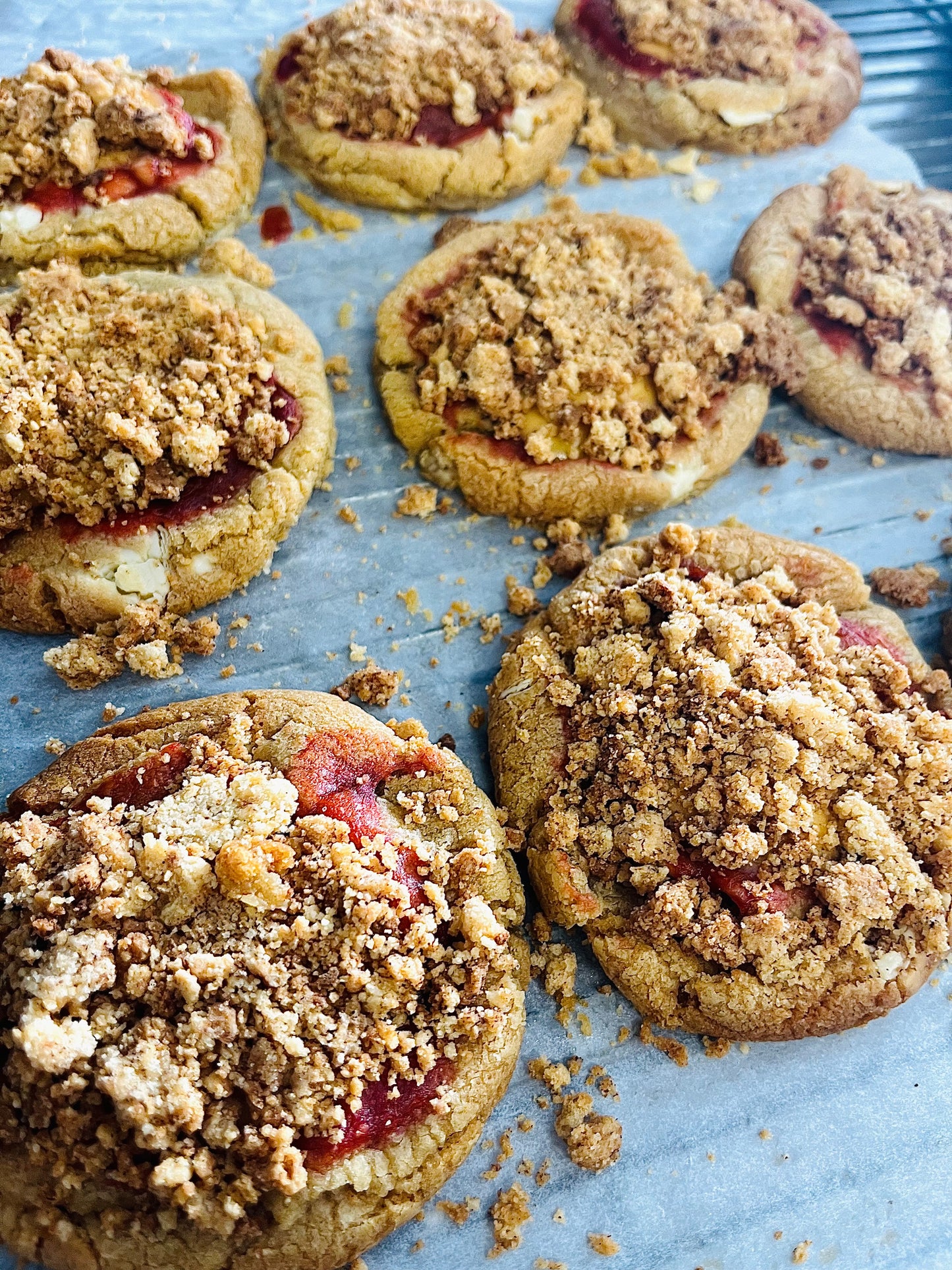 Ruby - Rhubarb, custard and crumble cookie